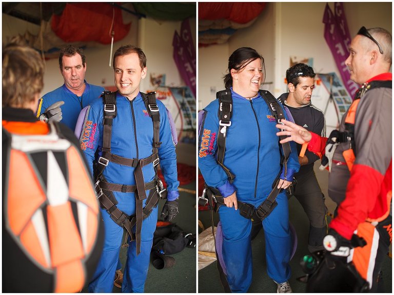 Just about ready to skydive